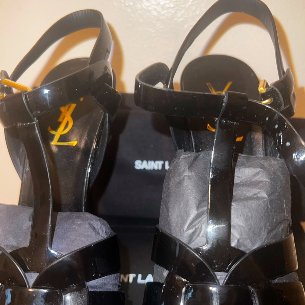 Saint Laurent Tribute Patent Platform Sandals - Picture 5 of 11